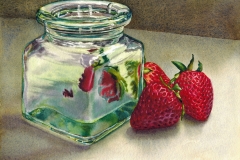 28-Strawberries-Glass-8_-x-10_-varnished-watercolour